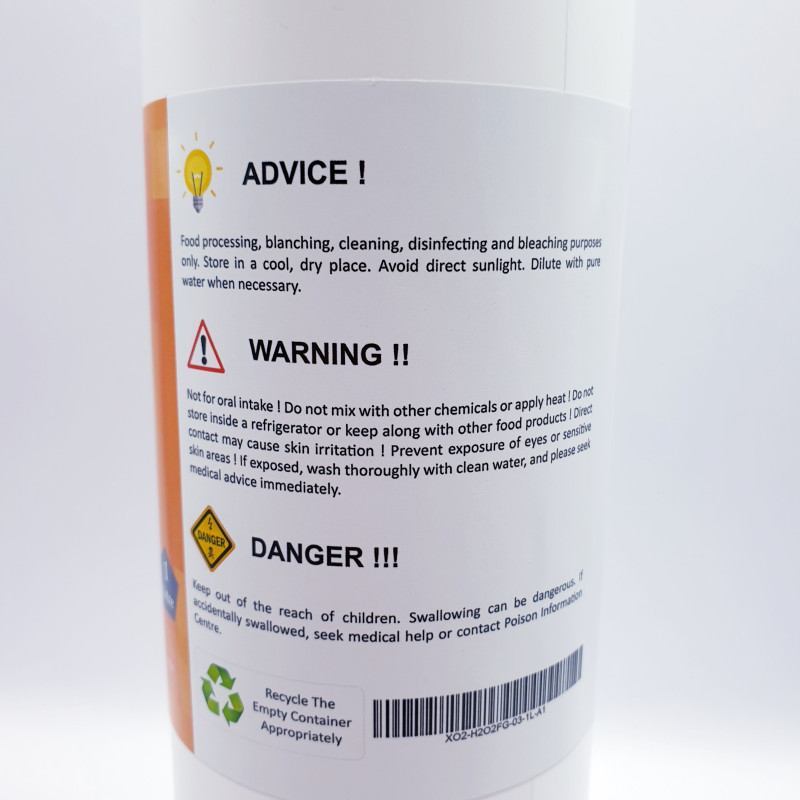 XO2 CHEMS Food Grade 3% Hydrogen Peroxide Solution 1 Litre | 1000ml (Highest Purity)